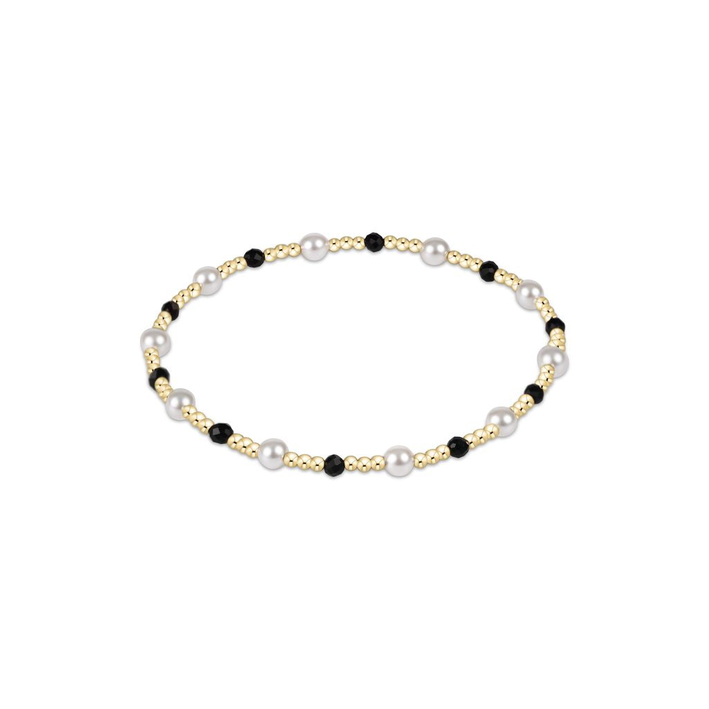 EXTENDS-FACETED ONYX PEARL SINCERITY 4MM BEAD BRACELET