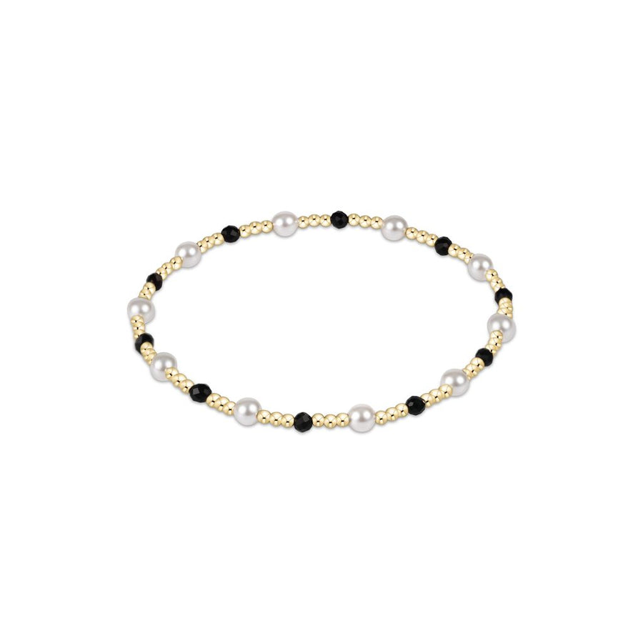 EXTENDS-FACETED ONYX PEARL SINCERITY 4MM BEAD BRACELET

