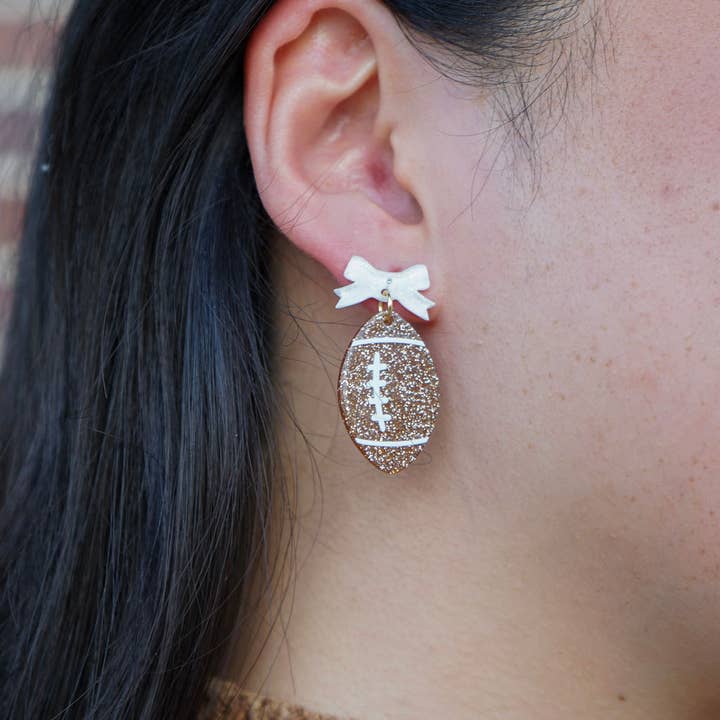 BOW FOOTBALL EARRINGS
