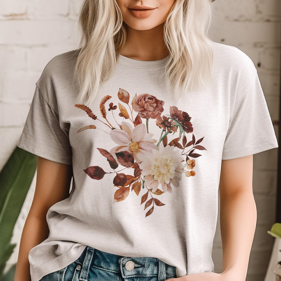 VINTAGE FALL FLORAL GRAPHIC TEE
