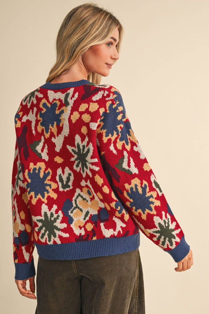 AUTUMN ABSTRCT GARDEN  SWEATER