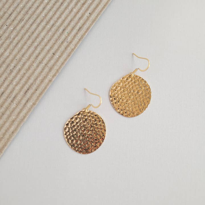 LUCIA GOLD HAMMERED EARRINGS