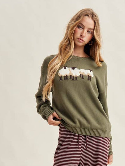 SHEEP TRIO CREWNECK SWEATER