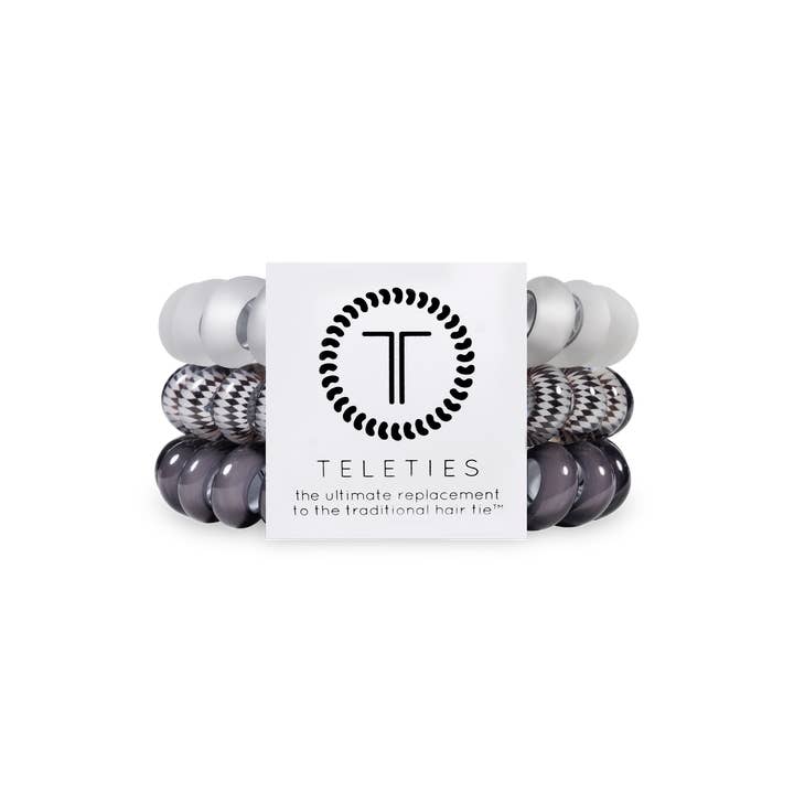 SILVER FLAMES LARGE HAIR TIES
