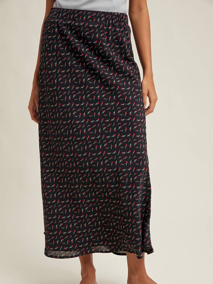 ROSEY FLORAL MIDI SKIRT
