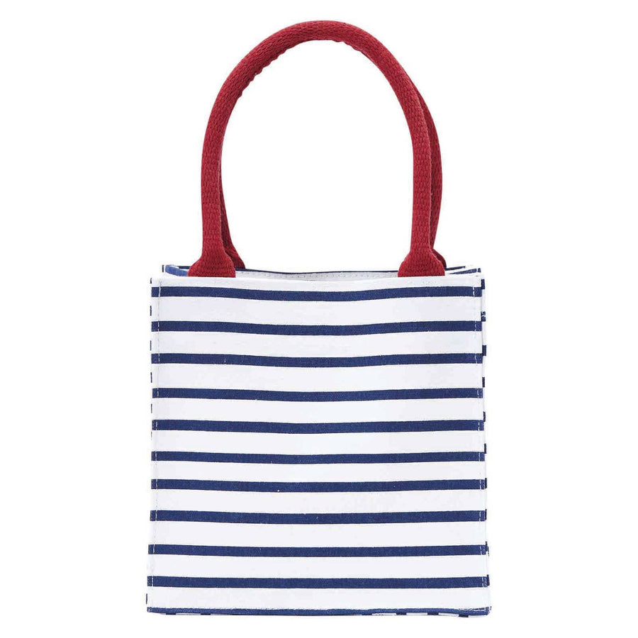 Bateau Stripe Navy Itsy Bitsy Reusable Gift Bag Tote
