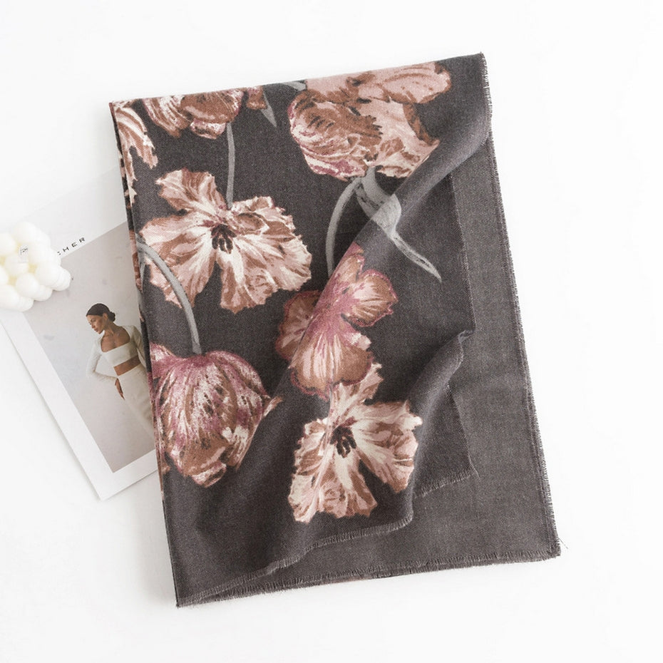 BLUSH FLORAL WRAP SCARF