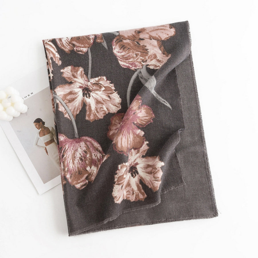 BLUSH FLORAL WRAP SCARF
