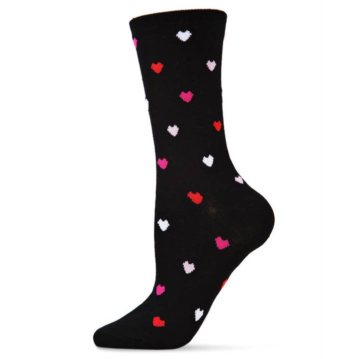 DELICATE HEARTS BAMBOO CREW SOCKS