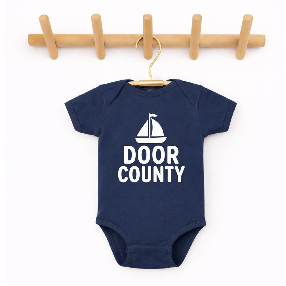 DOOR COUNTY SAILBOAT BABY ONESIE