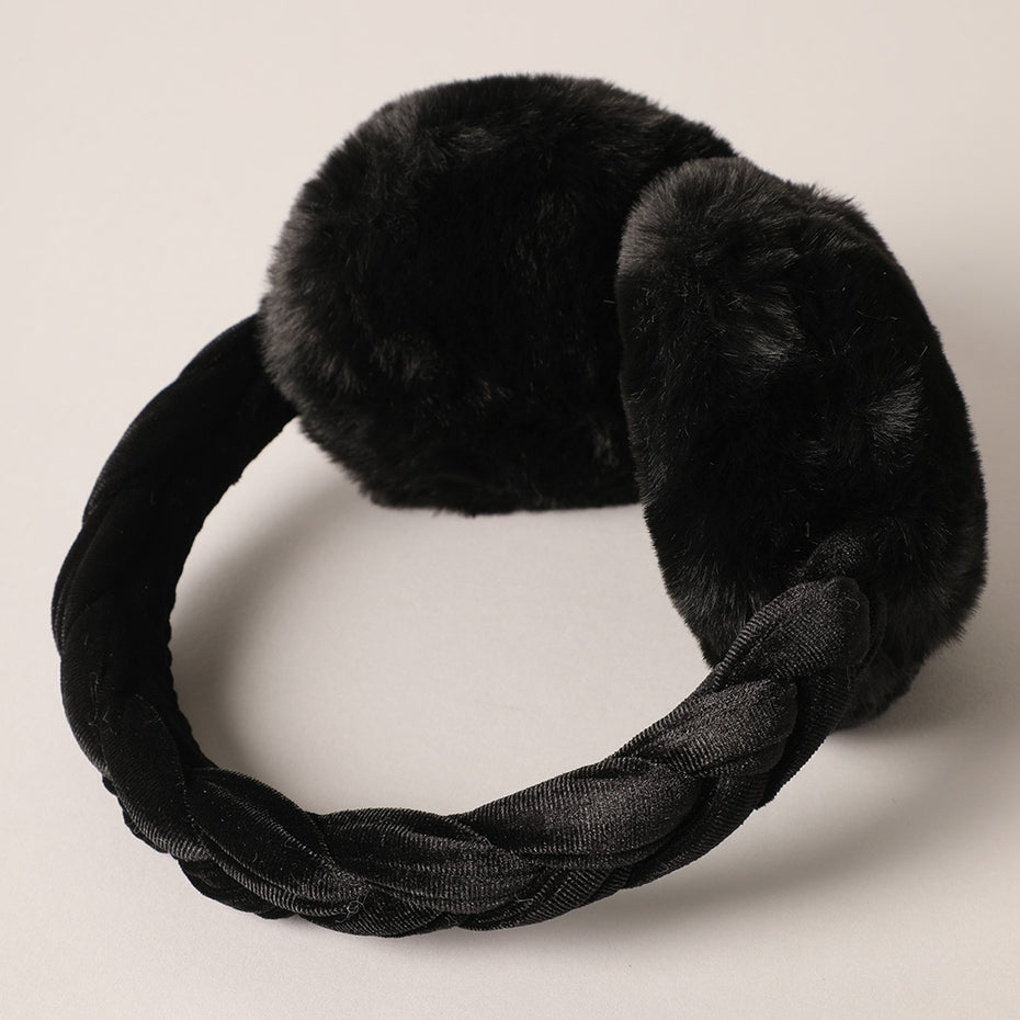 BLACK BRAIDED EARMUFFS