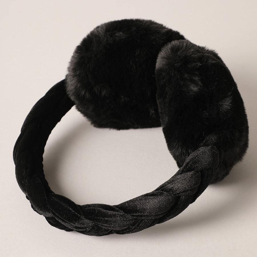 BLACK BRAIDED EARMUFFS
