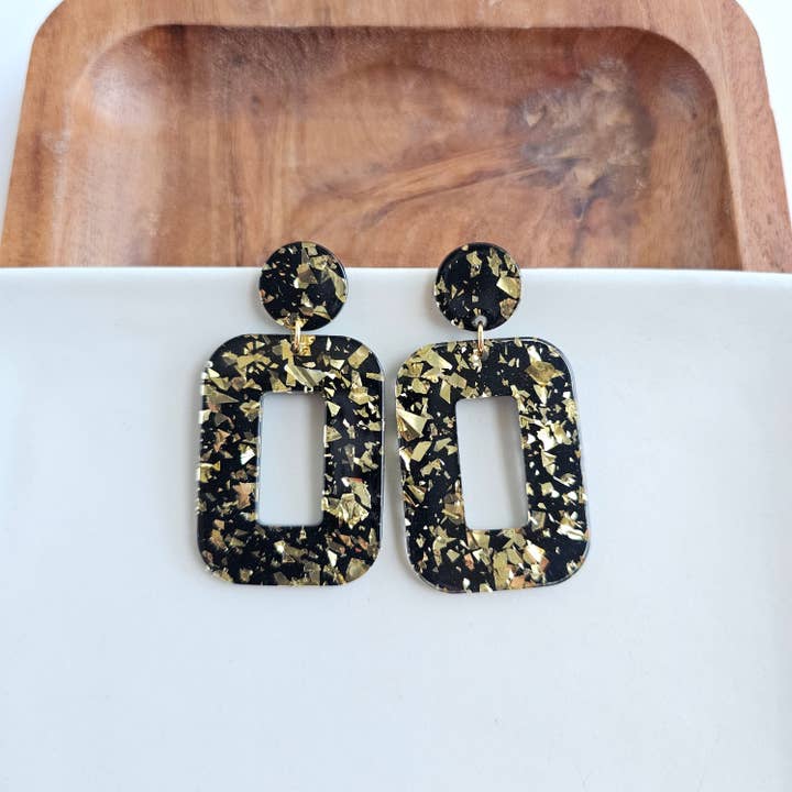 MARGOT BLACK & GOLD FLAKE EARRINGS