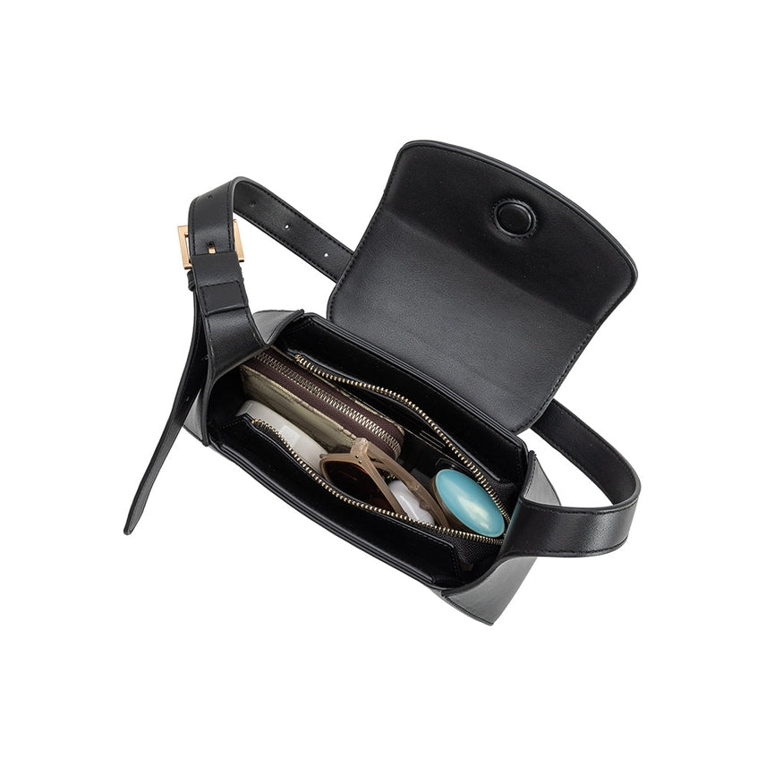 MELODY BLACK FLAP OVER SHOULDER BAG