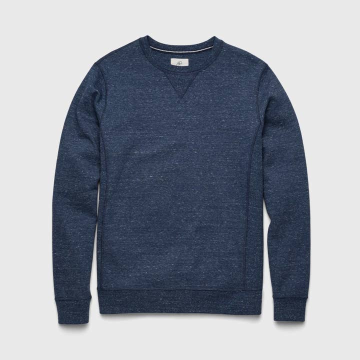 MEN'S HEATHER NAVY MELANGE KNIT CREW
