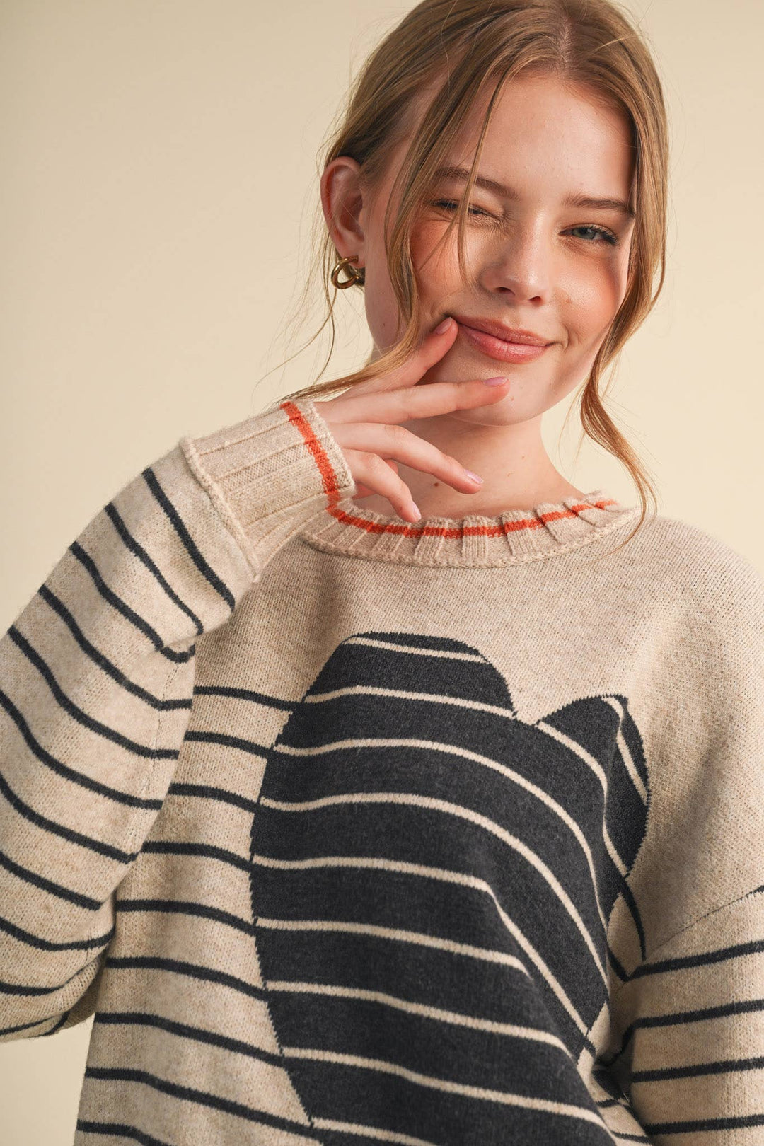 HEARTFELT STRIPE SWEATER