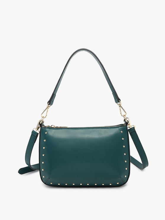 PEACOCK CARMEN STUDDED SHOULDER BAG
