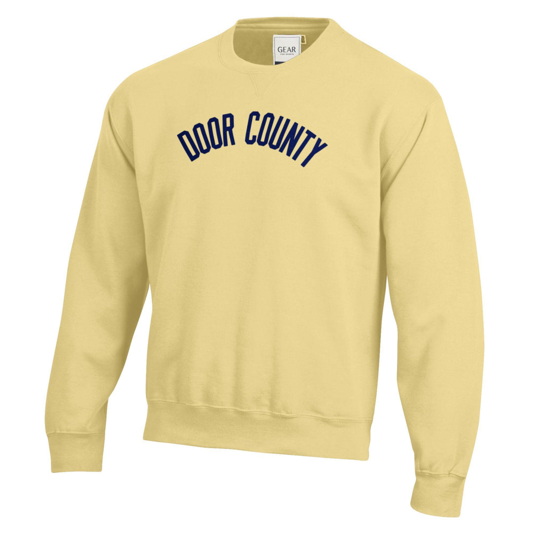 BUTTER DOOR COUNTY ARCH APPLIQUÉ BIG COTTON CREW SWEATSHIRT