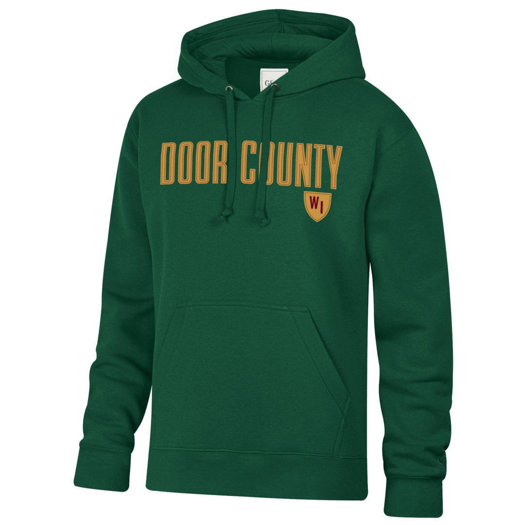 DOOR COUNTY FIELD GREEN BIG COTTON APLIQUE HOODIE