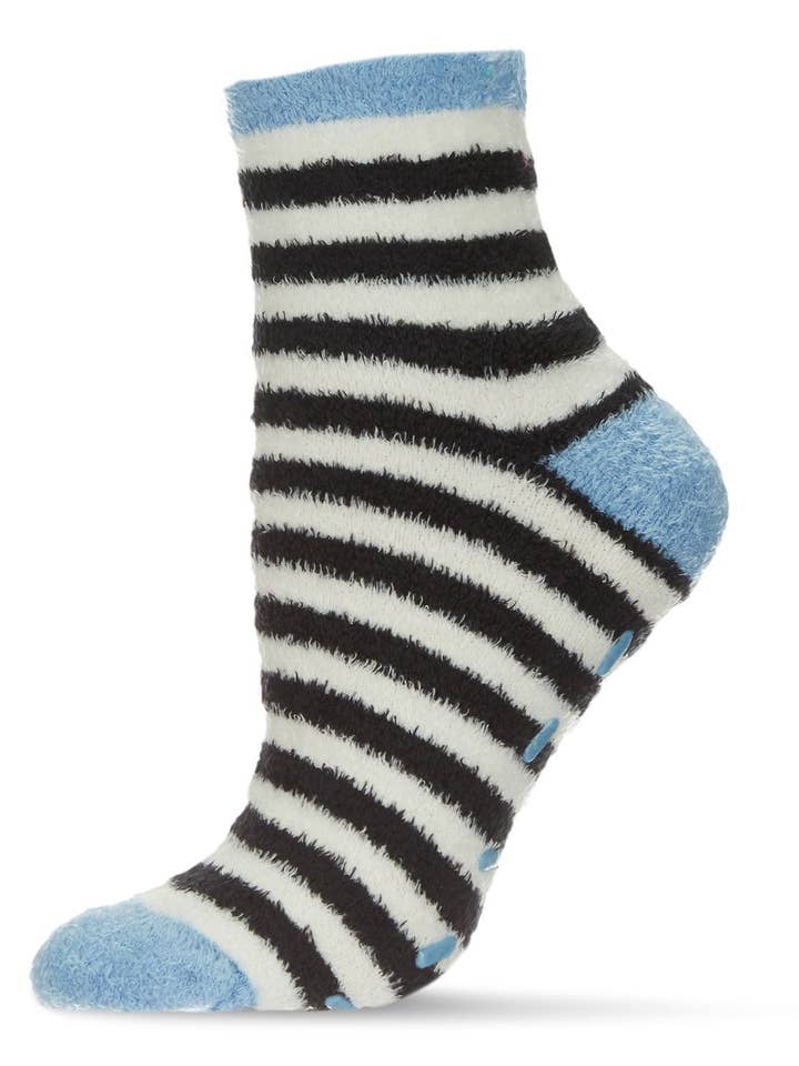 BLUE STRIPE FUZZY ALOE INFUSED SOCKS
