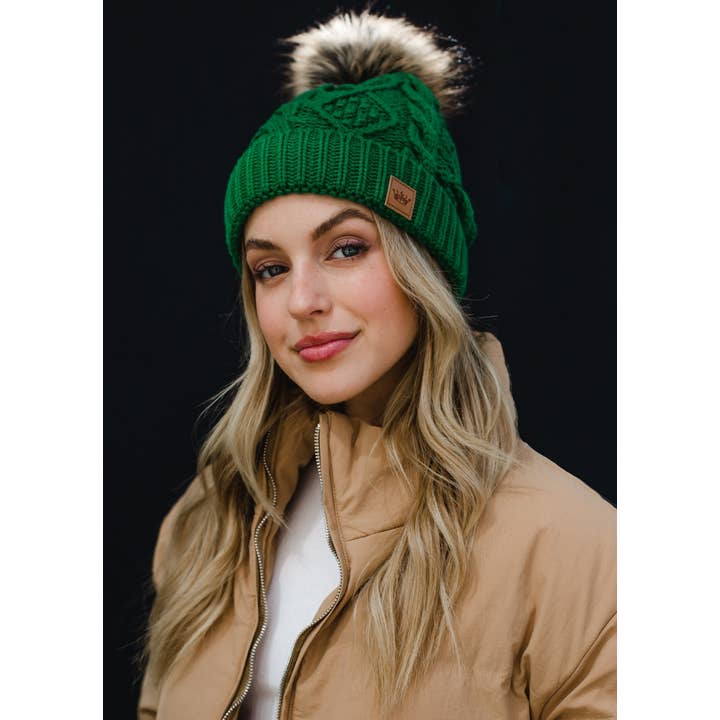 GREEN CLASSIC CABLE HAT