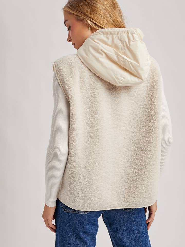 ECRU SHERPA FLEECE VEST