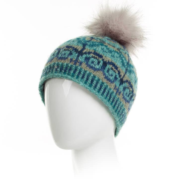 Natalia Mint Aqua  Wool Knit Beanie