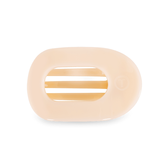 ALMOND BEIGE MEDIUM ROUND FLAT HAIR CLIP