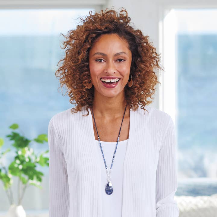 BLUE SODALITE LONG NECKLACE