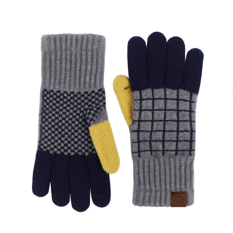 NAVY & GREY SUPREME KNIT GLOVES
