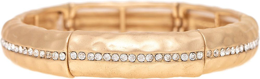 GOLD & CRYSTAL STRIPE STRETCH BRACELET
