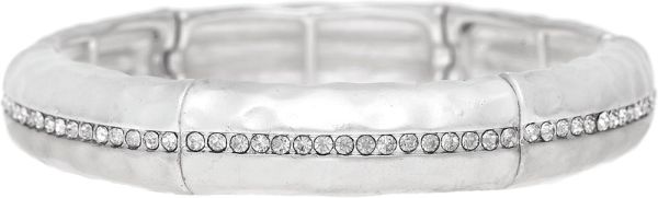 SILVER & CRYSTAL STRIPE STRETCH BRACELET
