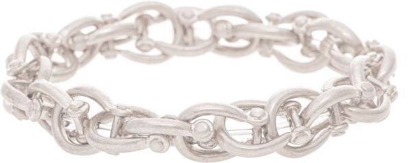 Silver Stirrup Link Stretch Bracelet