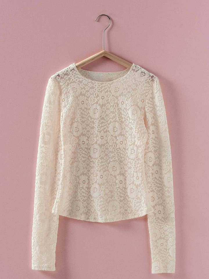 IVORY FLORAL LACE TOP