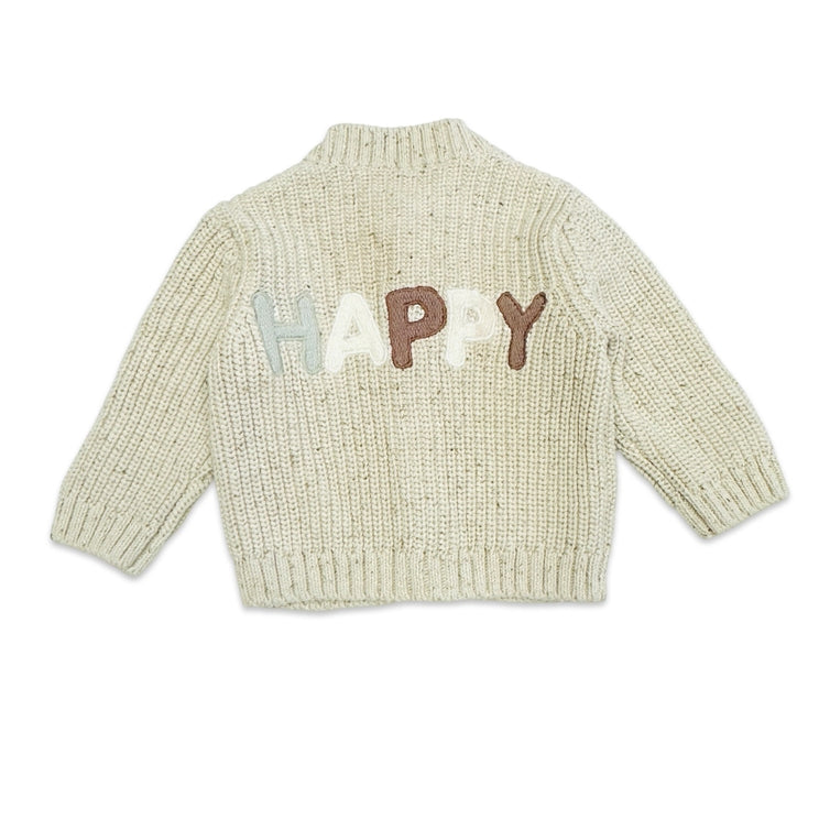 HAPPY CHUNKY KNIT BABY SWEATER
