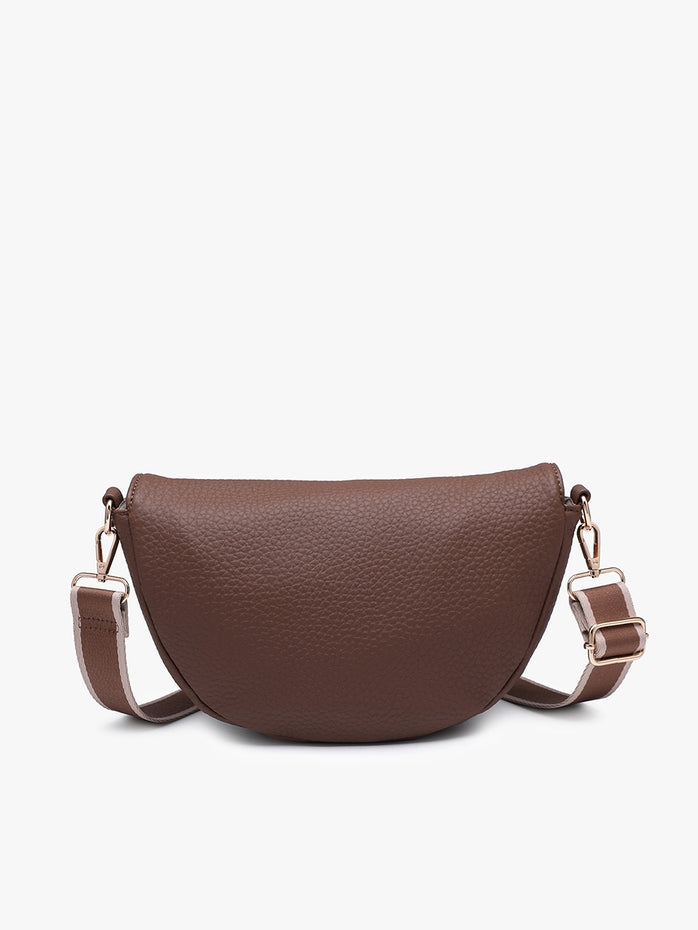 ALESSANDRA CHOCOLATE FOLDOVER CROSSBODY BAG