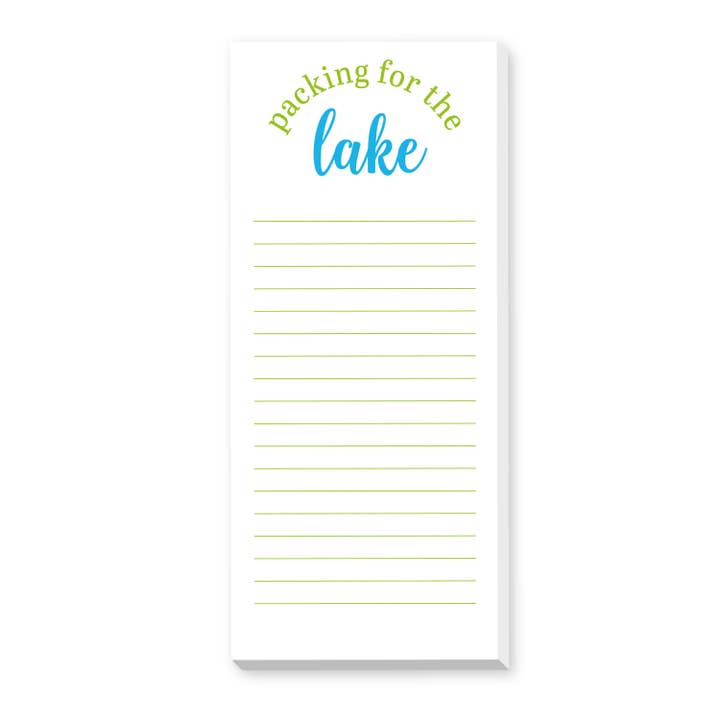PACKING FOR THE LAKE NOTEPAD