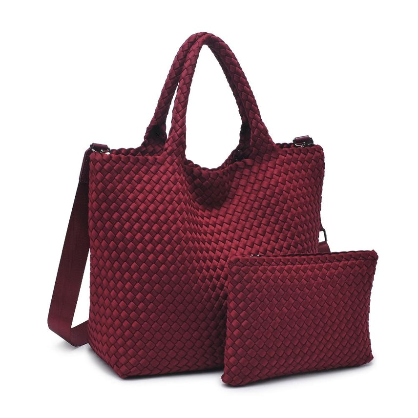 WINE SKY'S THE LIMIT MEDIUM WOVEN TOTE BAG
