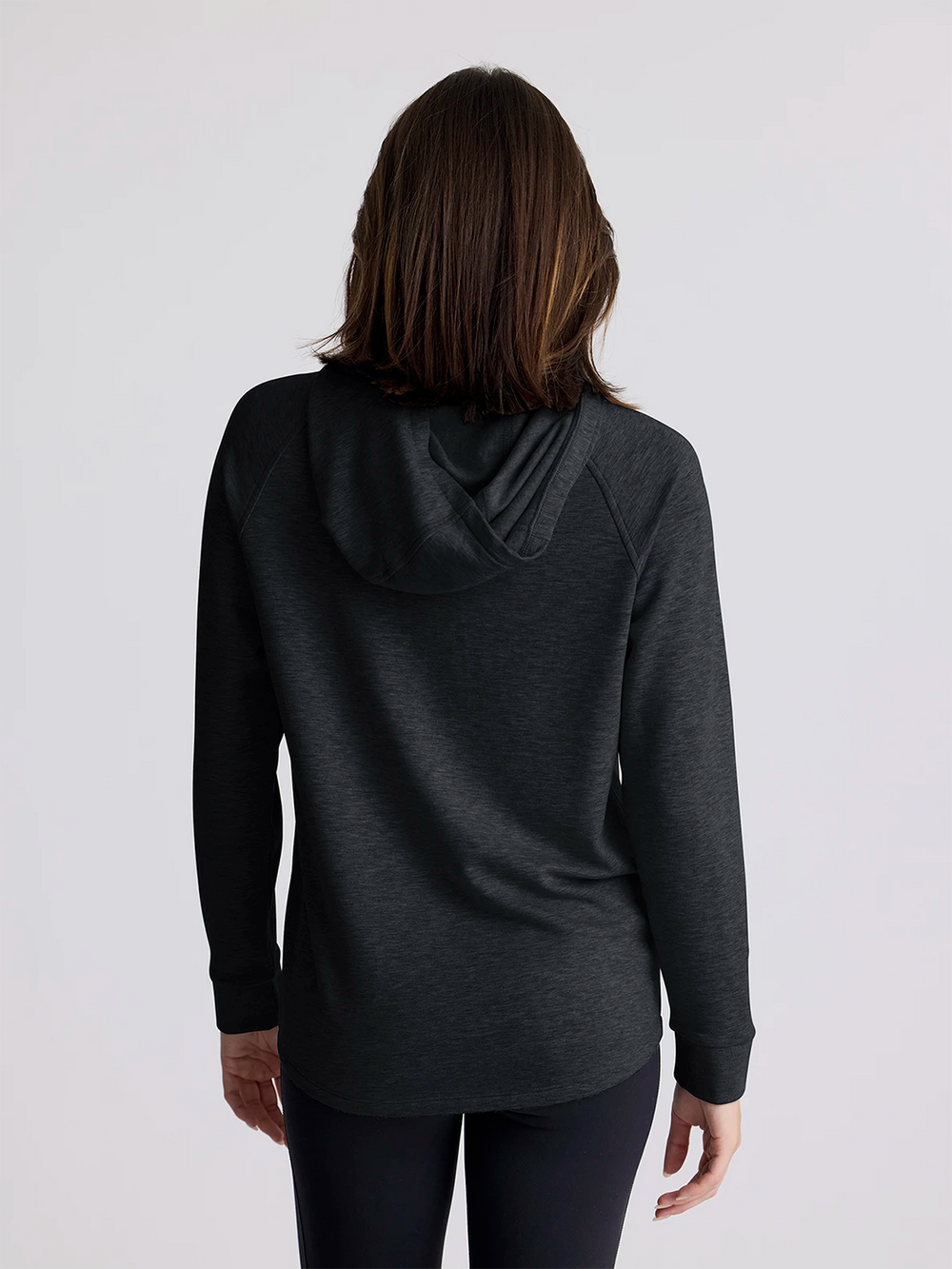 HEATHER BLACK BAMBOO LIGHTWEIGHT FLEECE HOODIE
