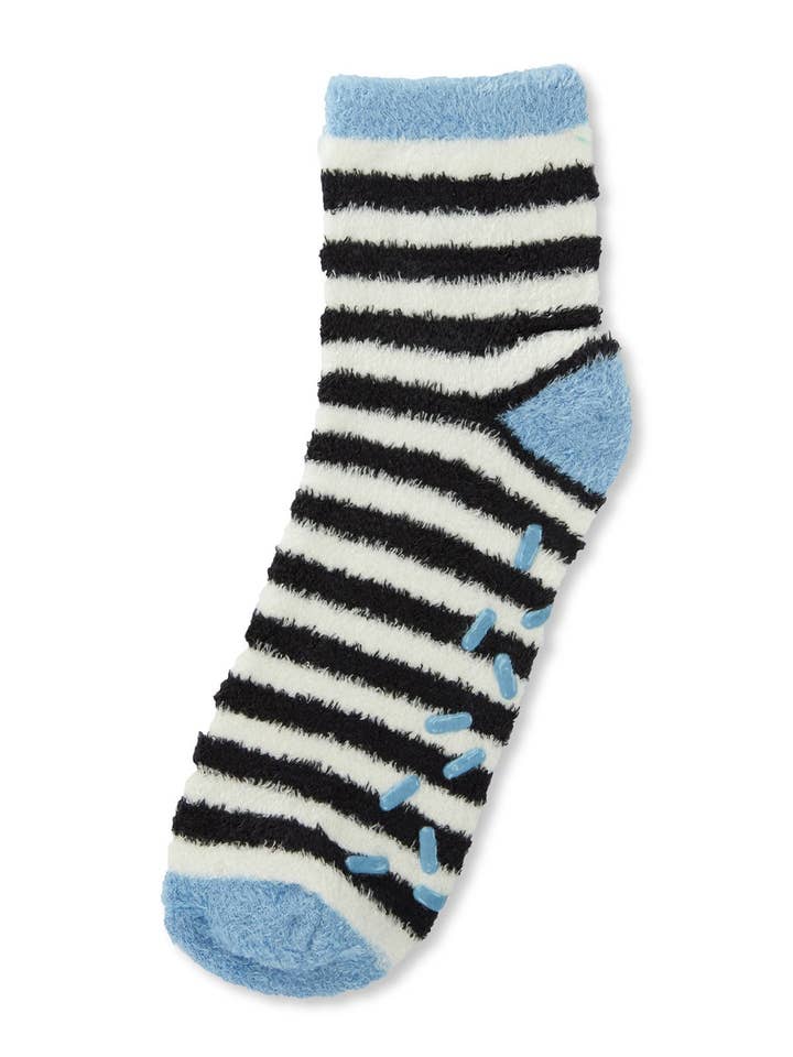 BLUE STRIPE FUZZY ALOE INFUSED SOCKS
