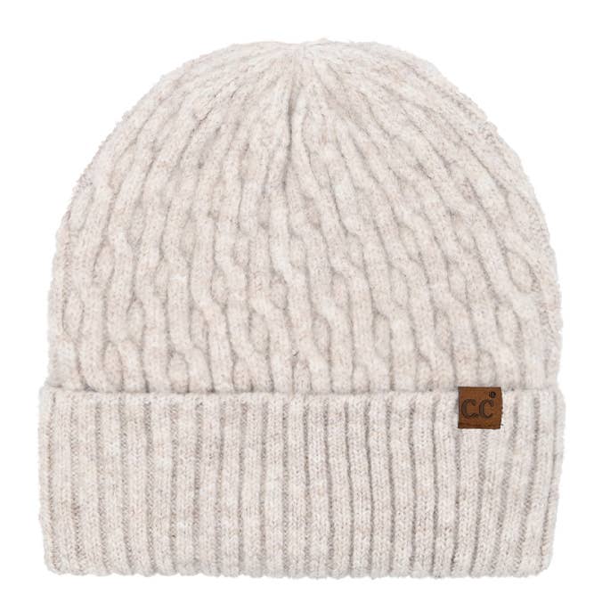 OATMEAL CHAIN LINK CABLE HAT
