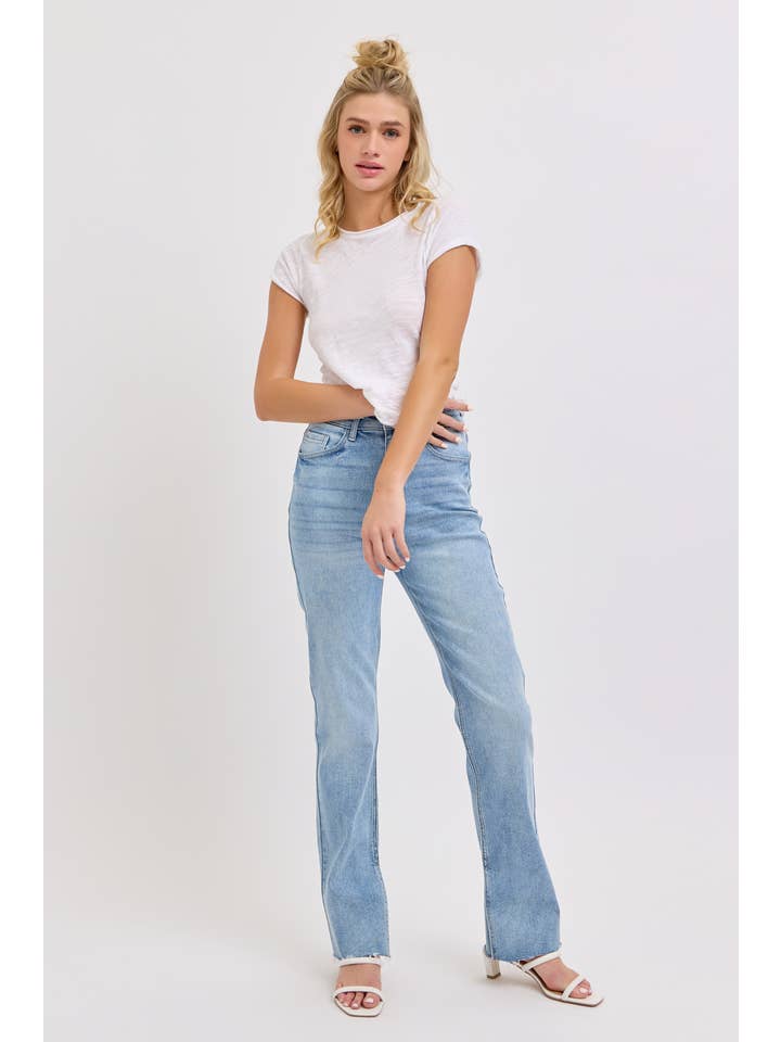 RILEY HIGH RISE STRAIGHT LEG JEANS