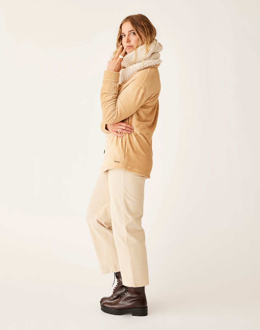 HUDSON CAMEL STRETCH CORD SHACKET