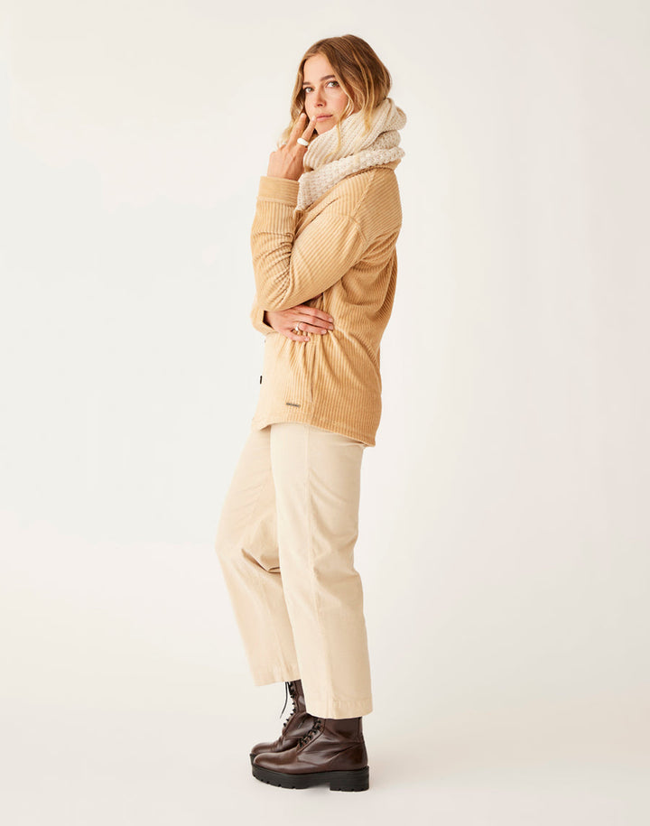 HUDSON CAMEL STRETCH CORD SHACKET