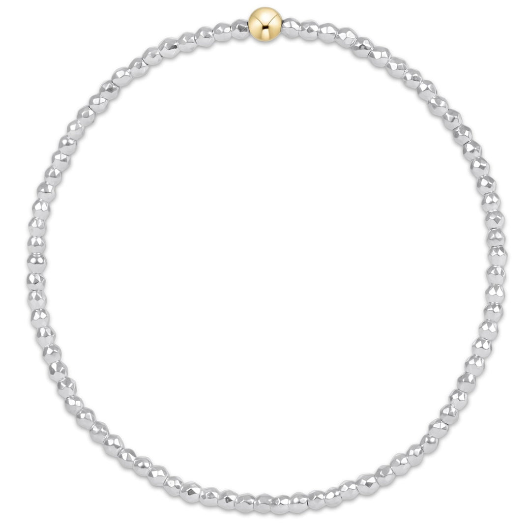 EXTENDS - BRIGHT SILVER FACETED HEMATITE 2MM BEAD BRACELET