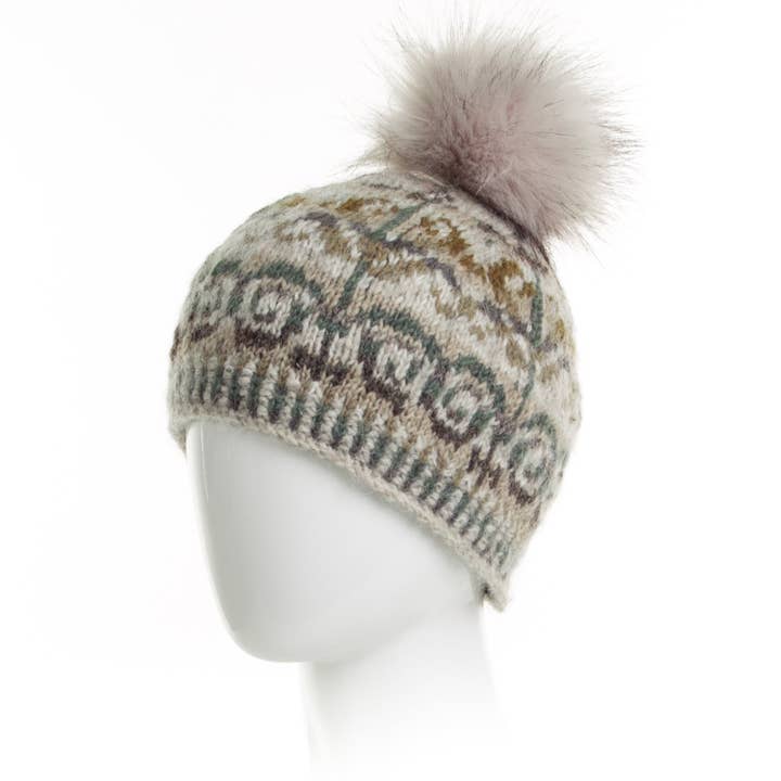 Natalia Light Natural Wool Knit Beanie
