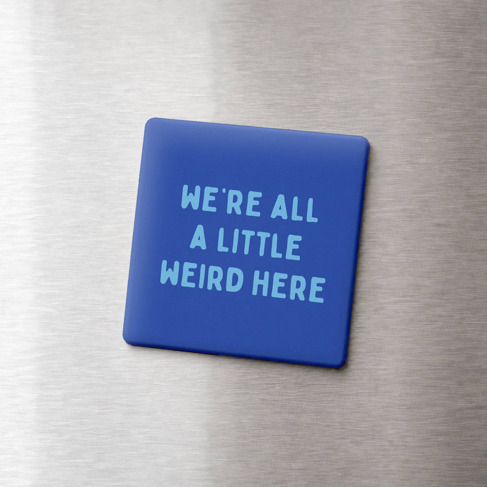 WE'RE ALL A LITTLE WEIRD HERE MAGNET
