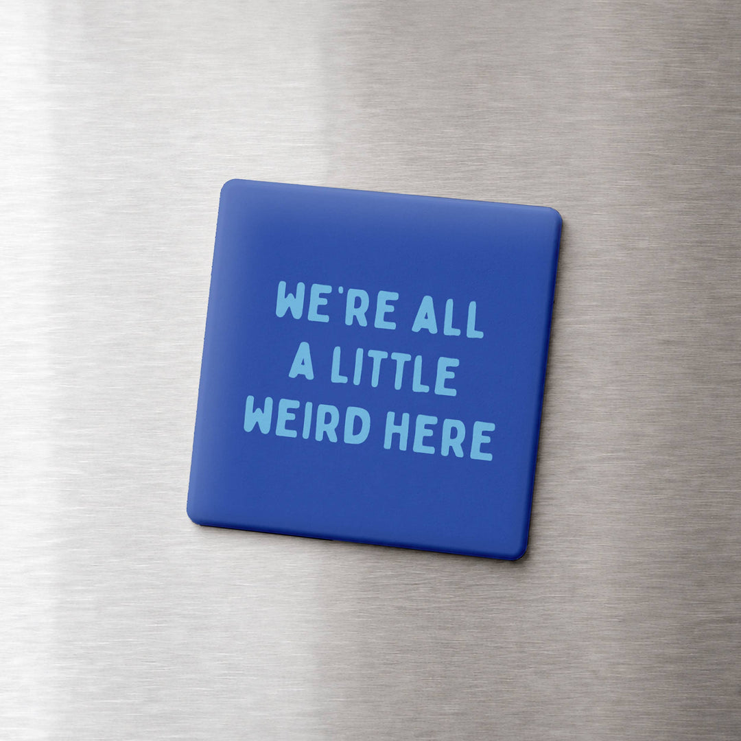 WE'RE ALL A LITTLE WEIRD HERE MAGNET