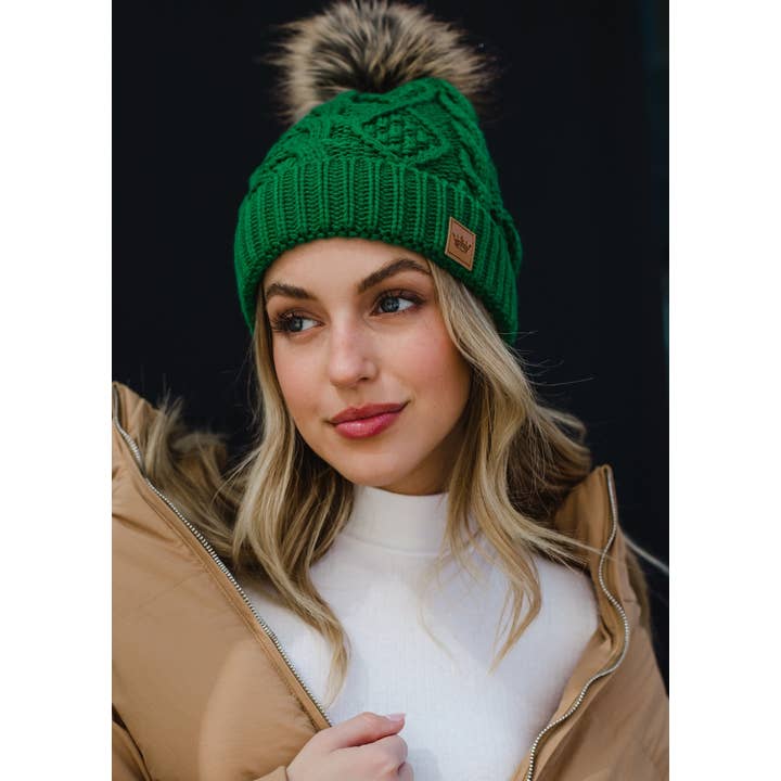 GREEN CLASSIC CABLE HAT