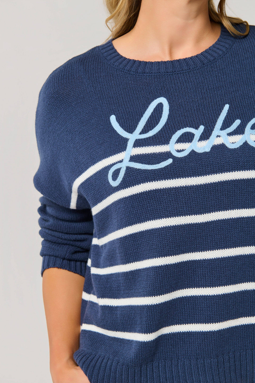 NAVY "LAKE" RELAXED FIT SWEATER